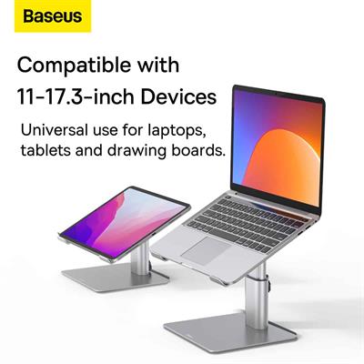 Baseus Metal Adjustable Laptop Stand Compatible With 11 To 17.3 Inches Silver
