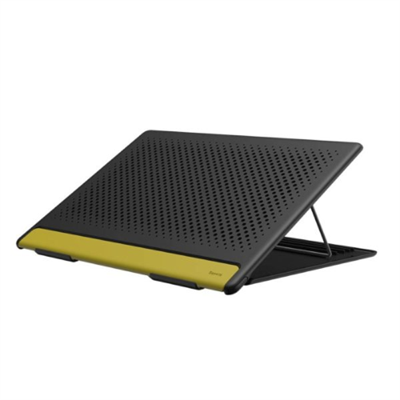 Baseus Mesh Laptop Stand for MacBook, Adjustable Height,  upto 15 inch Macbook, Grey and Yellow