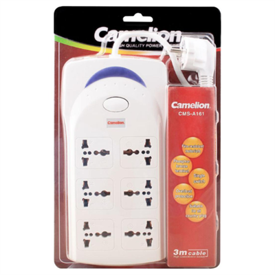 Camelion CMS-161 6x Socket universal socket Power Extension with 3 meter cord
