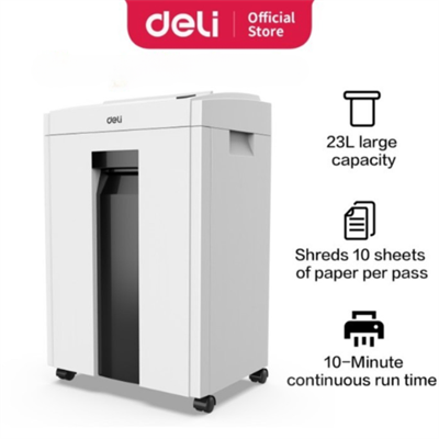 DELI E9952 Cross Cut Paper/Credit Cards Shredder with 10 Sheets Capacity and 23L BIN