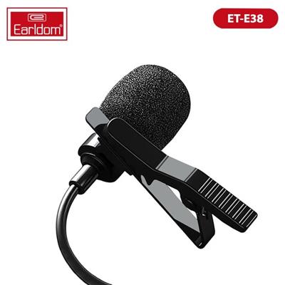 Earldom E38 Mini Microphone 3.5mm Female & With Clip Black