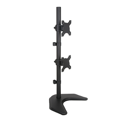 FLEXO MFS002V Dual LED Mounting 2 Vertical Arms, up to 30 inch monitors, 360 rotation, 90 tilt, with desktop stand