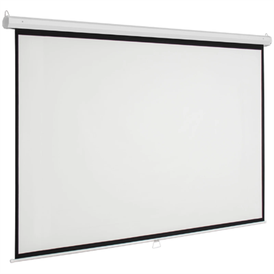 HASHMO MANUAL projection screen is 153 x 153 cm (85″)  5′ x 5′ MW widescreen format.