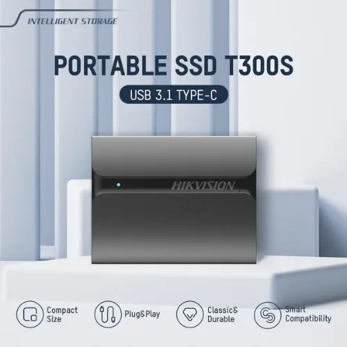 Hikvision T300S 2TB Portable External SSD | USB 3.1 Type-C | Up to 560MB/s Read | Shock & Drop Resistant | For PC, Mac, Android