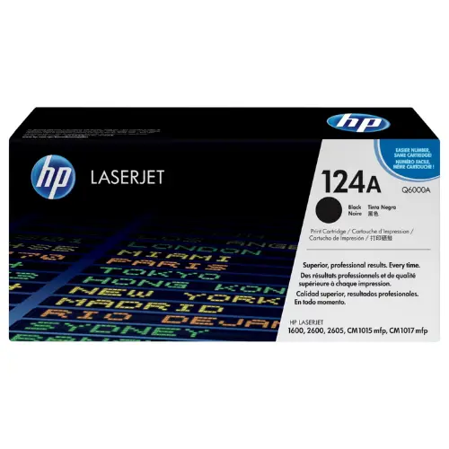HP 124A Black Original LaserJet Toner Q6000A, 2,500 Pages