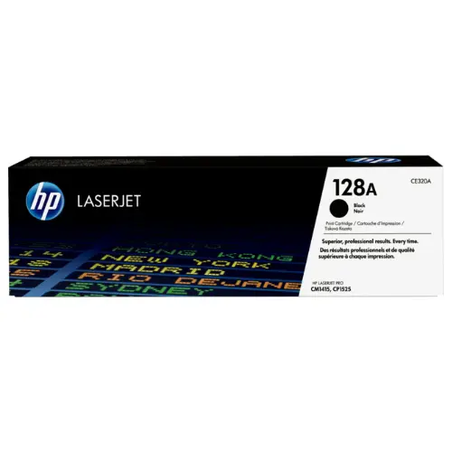 HP 128A Black Original LaserJet Toner CE320A, 2,000 Pages