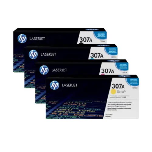 HP 307A Complete Original LaserJet Toner Set (Black, Cyan, Yellow, Magenta)