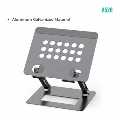 Laptop & Tablet Aluminum Retractable Stand, adjustable height, upto 17 inch laptops A528