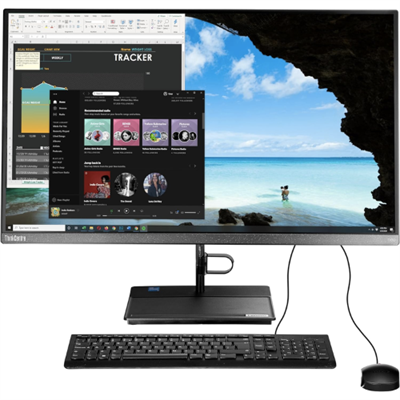 Lenovo ThinkCentre Neo 30a All-in-One 27" IPS FHD Computer, Intel i5-12450H, 8GB RAM, 512 NVMe SSD, WiFi, Bluetooth, Webcam, Black, Gen 3 AIO Desktop