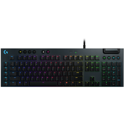 Logitech G813 LIGHTSYNC RGB Mechanical Gaming Keyboard with Low Profile GL Clicky key switch, 5 programmable G-keys, USB Passthrough, dedicated media control - Clicky,Black