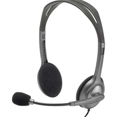 Logitech H110 Wired Stereo Headset with Dual 3.5mm Jack plugs for Audio and Microphone