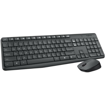 Logitech MK235 Wireless Keyboard and Mouse Combo for Windows, USB Receiver, 15 FN Keys, Long Battery Life, Compatible with PC, Laptop