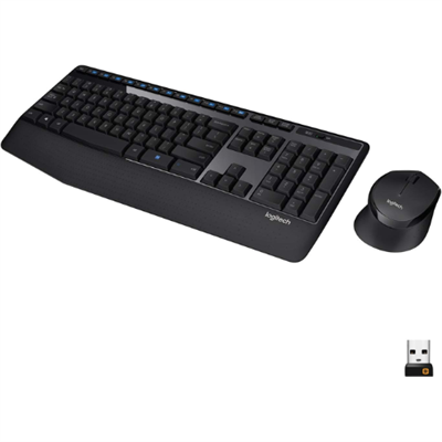 Logitech MK345 Wireless Combo Full-Sized Keyboard with Palm Rest and Comfortable Right-Handed Mouse