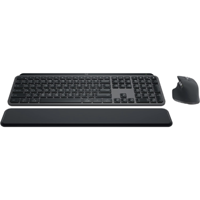Logitech MX Keys S Combo - Performance Wireless Keyboard and Mouse with Palm Rest, Fast Scrolling, Bluetooth, USB C, for Windows, Linux, Chrome, Mac