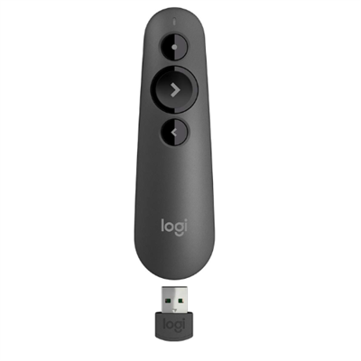 Logitech R500 Laser Presentation Remote Clicker with Dual Connectivity Bluetooth or USB for Powerpoint, Keynote, Google Slides, Wireless Presenter
