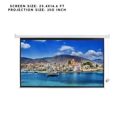 Lucky Motorized Screen Fine Fabric - 16:9 Wide Screen Format, 25.4x14.6 ft, 350 inch projector screen