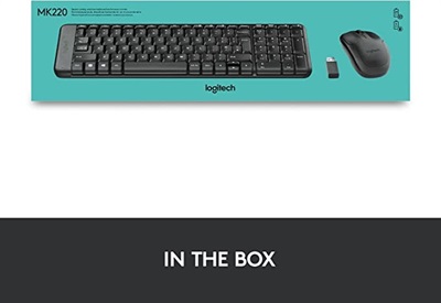  Logitech MK220 Space-saving wireless keyboard and mouse combo