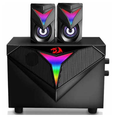 Redragon GS700 Toccata Gaming Speakers Aux 3.5mm Stereo Surround Music RGB 2.1 Heavy Bass Sound Bar for computer PC Loudspeakers