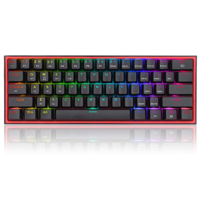 Redragon K616 Fizz Pro 60% Wirless /Wired RGB Gaming Keyboard, 61 Keys Compact Mechanical Keyboard Black, Linear Red Switch, Pro Driver/Software Supported