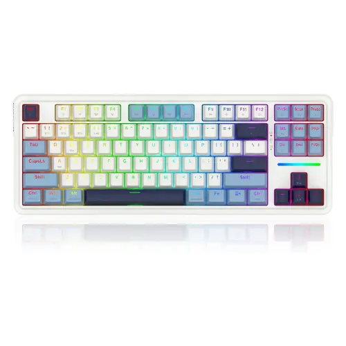 Redragon K728 PRO 80% TKL 3-Mode Gasket RGB Gaming Keyboard with Custom Linear Switches, 5-Layer Noise Dampening, Hot-Swappable Sockets, and PBT Keycaps