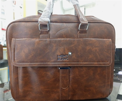 Montblanc Messenger Laptop 15.6 Bag for Men & Women Outdoor Travel Business Pu Leather 