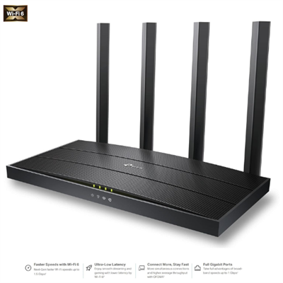 TP-Link Archer AX12 Next-Gen Wi-Fi 6 AX1500 Mbps Gigabit Dual Band Wireless Router, WPA3 Security, Ideal for Gaming Xbox/PS4/Steam and 4K, Plug and Play