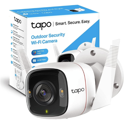 TP-Link Tapo C320WS 2K QHD Security Camera Outdoor Wired, Built-in Siren w/Startlight Sensor, IP66 Weatherproof, Motion/Person Detection, Works with Alexa & Google Home 