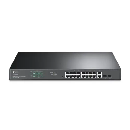 TP-Link TL-SG1218MPE 18-Port Gigabit Easy Smart PoE+ Switch – 16× PoE+ RJ45, 2× SFP Uplinks