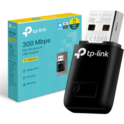 TP-Link WN823N 300Mbps Wireless Mini USB Adapter, Mini-Sized Design, Wifi Sharing Mode, One-Button Setup, Support Windows XP/Vista/7/8/Mac OS X 10.7-10.10 (TL-WN823N)