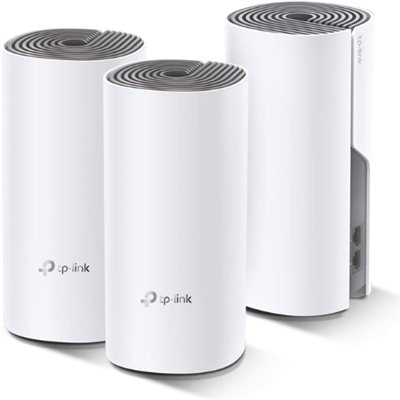 TP-Link Deco E4 Whole Home Mesh Wi-Fi System, Seamless and Speedy (AC1200), 2×100Mbps Ethernet Ports, Work with Amazon Echo/Alexa, Router and WiFi Booster Replacement, Parent Control,- 1 Pack, 2 Pack, 3 Pack