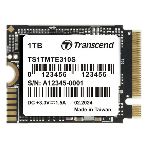 Transcend 1TB MTE310S NVMe M.2 SSD (M.2 2230) | PCIe Gen4 x4 (Up to 5000MB/s Read) | Ultra-Compact Internal Storage for Laptops & Handhelds