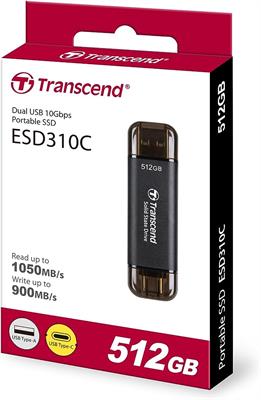 Transcend 512GB External SSD ESD310C USB 10Gbps