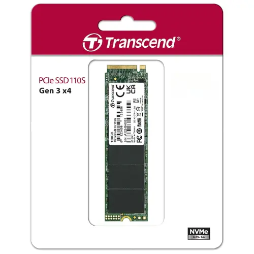 Transcend MTE110S NVMe M.2 SSD (128GB | 512GB) | PCIe Gen3 x4 | Up to 1800MB/s Read | For Gaming & Workstations