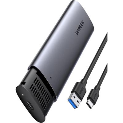 UGREEN M.2 NGFF USB C 3.1 Gen 1 External Case for Hard Drive, External Case SATA Hard Disk B or M&B Key UASP 2TB Compatible with 970 Evo Plus, Crucial P1,WD with USB C Cable, Tool-Free