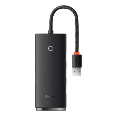 Baseus LITE SERIES 4-PORT USB- A HUB ADAPTER (USB-A TO USB 3.0*4) 200cm Black