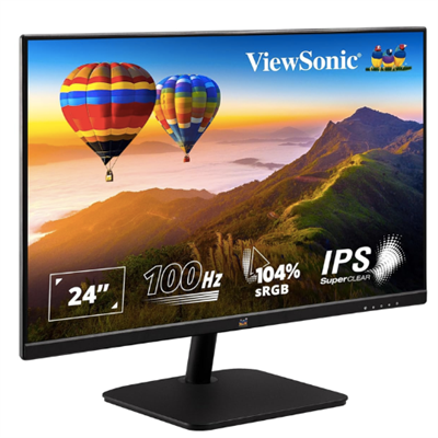 ViewSonic 24 Inch VA2432-MH Full HD IPS Monitor for Home and Office Use, 100 Hz, 1 ms Response time, AMD Free Sync, Dual Speaker, Wall Mount, Bezel Less, Eye-Care, Flicker Free, Srgb104%, HDMI,VGA