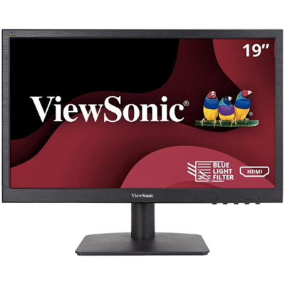 ViewSonic VA1903H 19 Inch WXGA 1366x768p 16:9 Widescreen Monitor with Enhanced View Comfort, Custom ViewModes and HDMI for Home and Office,Black