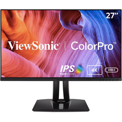 ViewSonic VP2756-4K 27 Inch Premium IPS 4K Ergonomic Monitor with Ultra-Thin Bezels, Color Accuracy, Pantone Validated, HDMI, DisplayPort and USB Type C for Professional Home and Office,Black