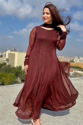 Signature Anarkali  - Chocolate Brown