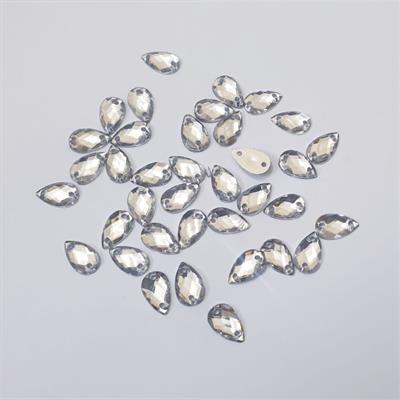 100 Pcs Resin Back Non Hotfix Rhinestone For Clothes Decoration Crafts (8x4mm) White eye