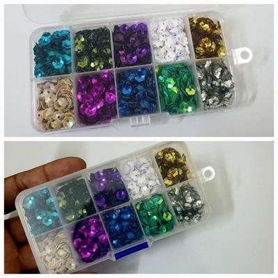 1 Pcs Box 6mm flower Colorful Loos Sequins Giltter for Crafts Sewing Cloth 50 gm