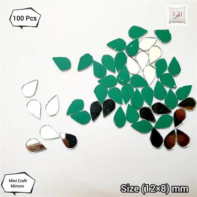 100 Pcs Small Drop Shape Mirror Beads For Art And Craft And Also Used In Embroidery (12mmx8mm)