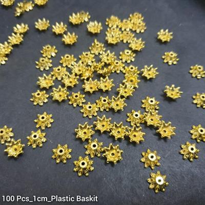 Beads Baskit Star Leaf 100 Pcs Golden Plastic Color 1 cm