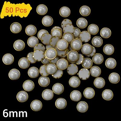 10 gm White Round Kundan Stone for Decoration, Crafts 6mm