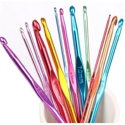 1 Pc Multicolor Aluminum Crochet Hooks Knitting Needles Craft Yarn 2.0 mm to 8 mm