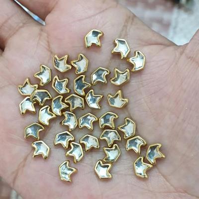 60 Pcs Tiny Rectangular Shape Kundan Stones for Embroidery, Craft and Jewellery Making (2mmx5 mm)