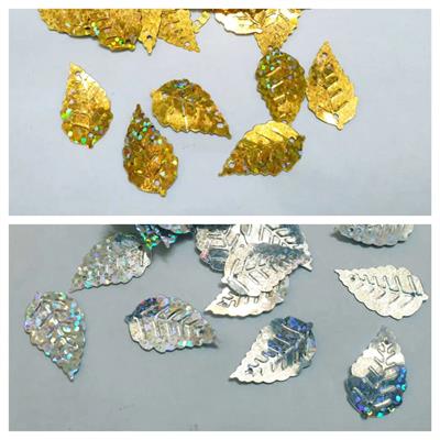 Pack of 100 Leaf Sitaray In Silver & Gold Beautiful Design, Flat Loose Sequins