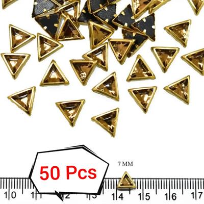 50 Pcs, Real Kundan Beads DIY Sewing Jewelry Decoration, TRIANGLE SIZE 7MM