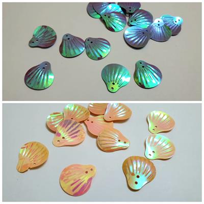 50 Pcs Leaf Shape, Sea Blue & Orange Colors, Beautiful Design, Loose Sequins Craft Supplies 20mm