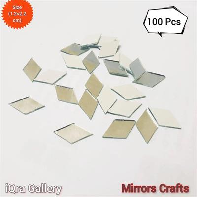 100 Pcs DIY Craft Mirrors, Diamond Shape Mirror Mosaic Tiles for Crafts Projects, Decoration